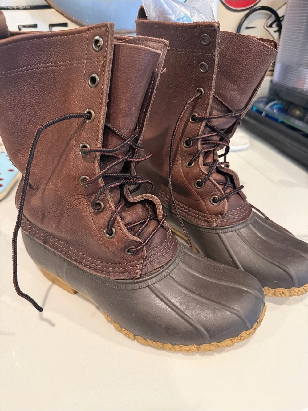LL Bean Classic Women's Duck Boots - Brown Waterproof Winter Boot